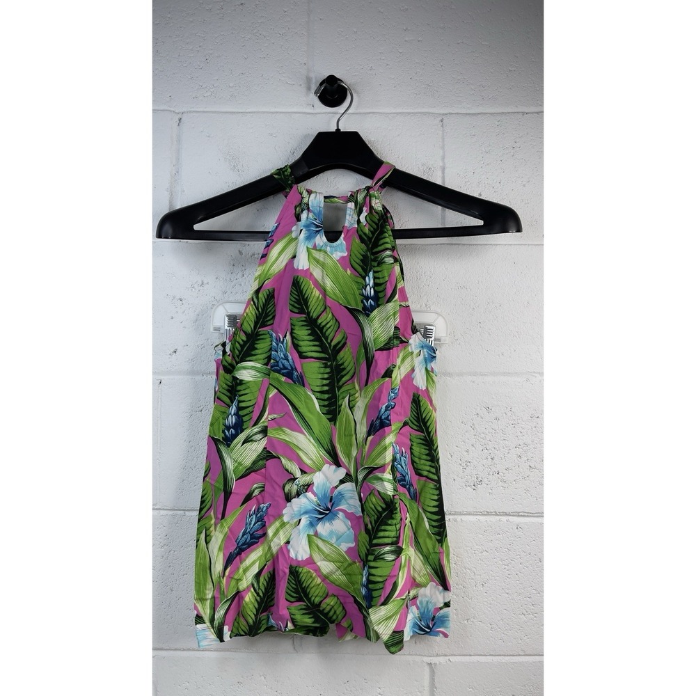 Tommy Bahama Tropical Floral Halter Top Twist Neck S/P Coastal Beach